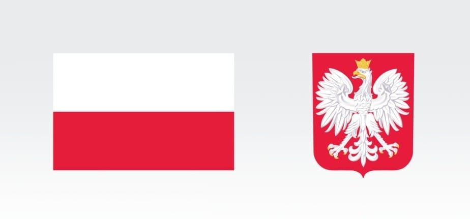 flaga Polski oraz godło