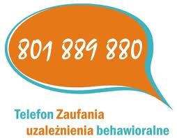 logotyp telefon zaufania uzależnienia behawioralne